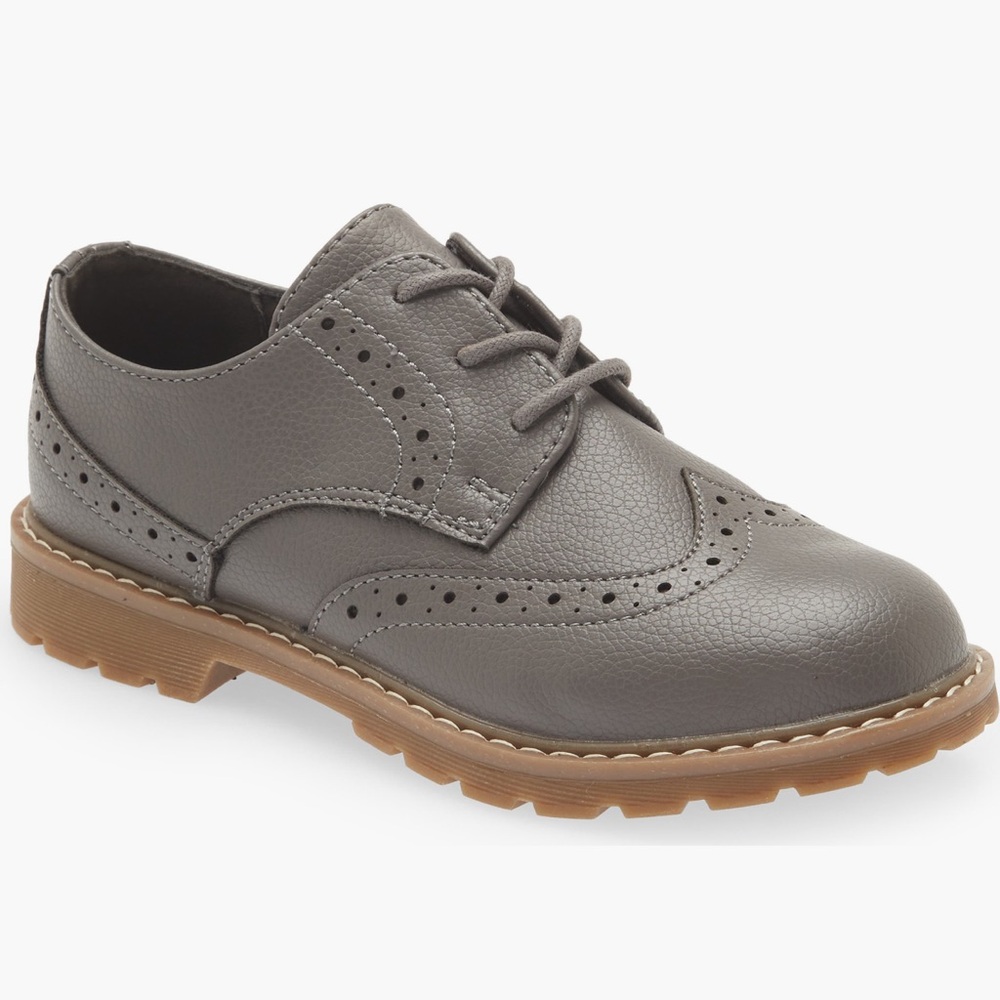 Nordstrom Kids Gray Wingtip Oxford Shoes - Classic Lace-Up
